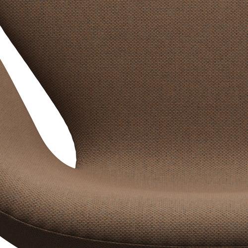 Fritz Hansen Swan Lounge Chair, Black Lacquered/Re Wool Brown/Natural
