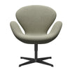 Fritz Hansen Swan Lounge stol, sort lakeret/re uld lime grøn/naturlig