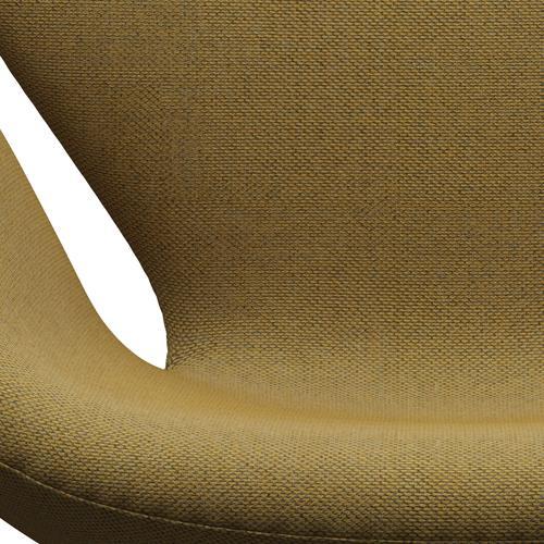 Fritz Hansen Swan Lounge Chair, Black Lacquered/Re Wool Golden Yellow/Natural
