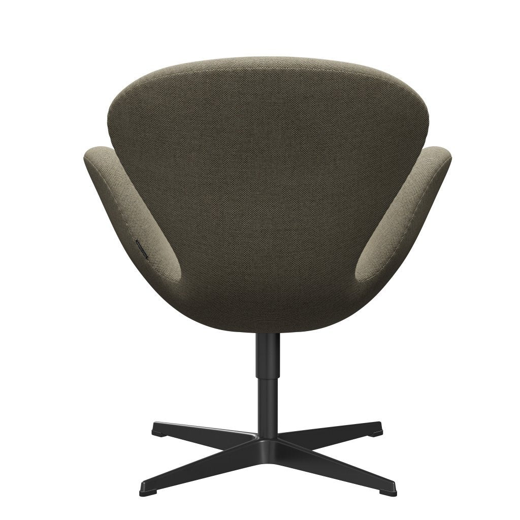 Fritz Hansen Swan Lounge Chair, Black Lacquered/Re Wool Light Beige/Natural