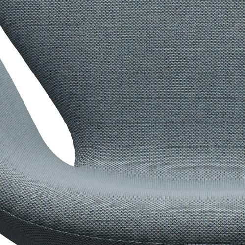 Fritz Hansen Swan Lounge stol, sort lakeret/re uld lyseblå/naturlig