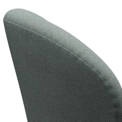 Fritz Hansen Swan Lounge Chair, Black Lacquered/Re Wool Light Aquamarine/Natural