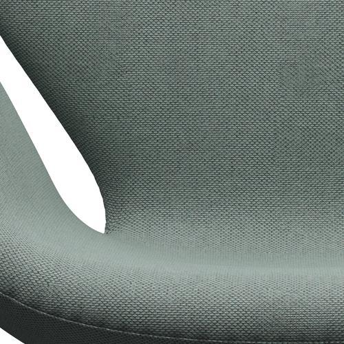 Fritz Hansen Swan Lounge Chair, Black Lacquered/Re Wool Light Aquamarine/Natural