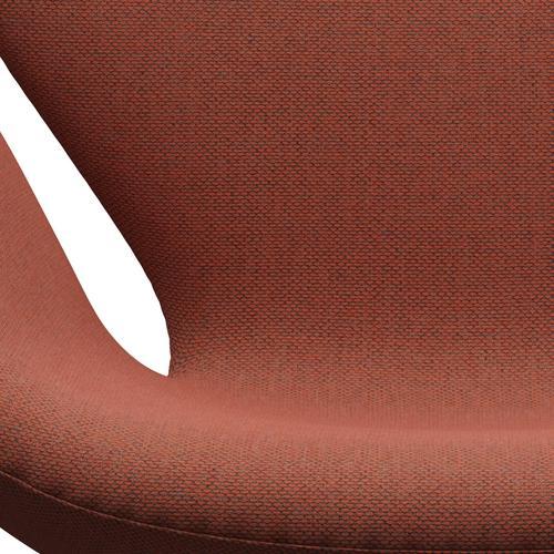 Fritz Hansen Swan Lounge stol, sort lakeret/re uld koral rød/naturlig