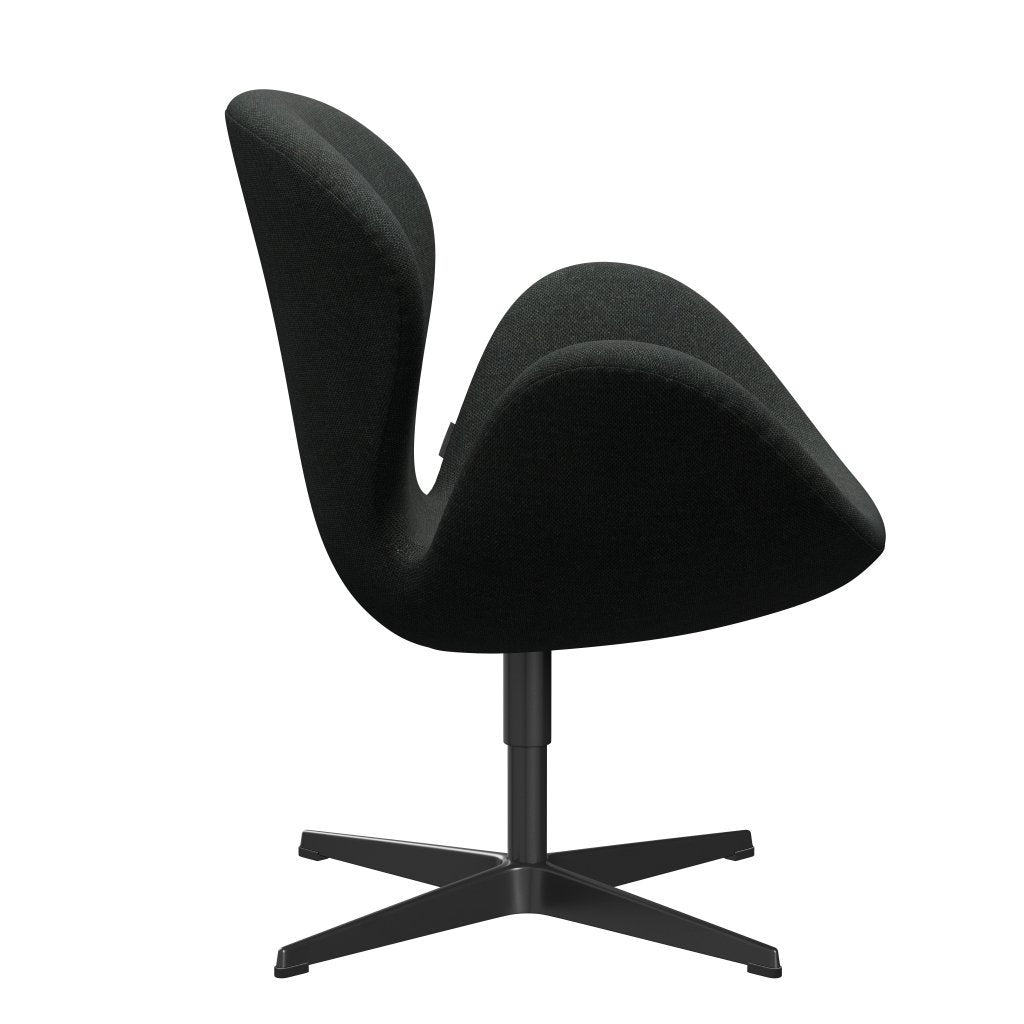 Fritz Hansen Swan Lounge Chair, Black Lacquered/Re Wool Black/Natural
