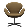 Fritz Hansen Swan Lounge Chair, Black Lacquered/Re Wool Mustard/Natural
