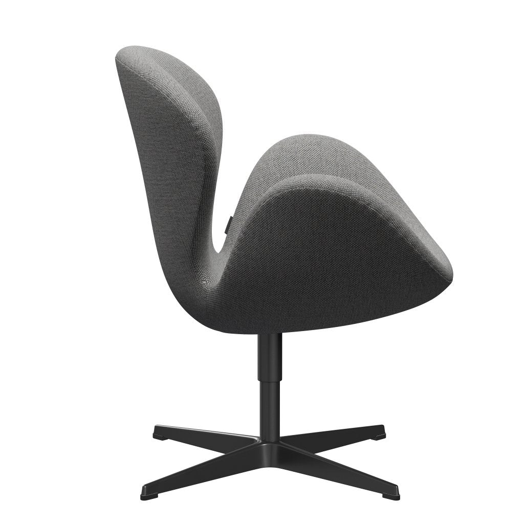 Fritz Hansen Swan Lounge Chair, Black Lacquered/Re Wool Wool White/Natural