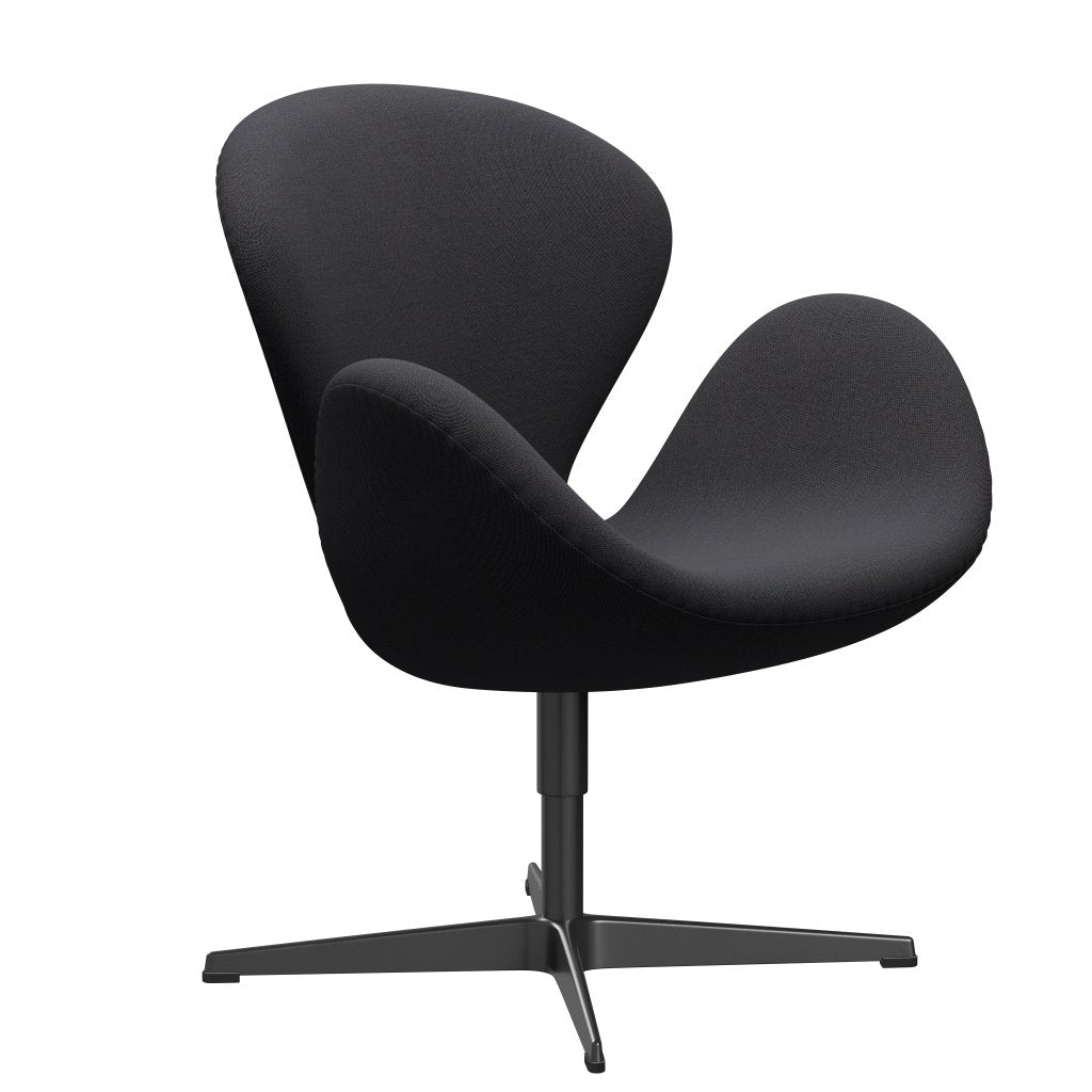 Fritz Hansen Swan Lounge stol, sort lakeret/fælge brun/mørkeblå