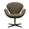 Fritz Hansen Swan Lounge Chair, Black Lacquered/Rime Brown/Light Green