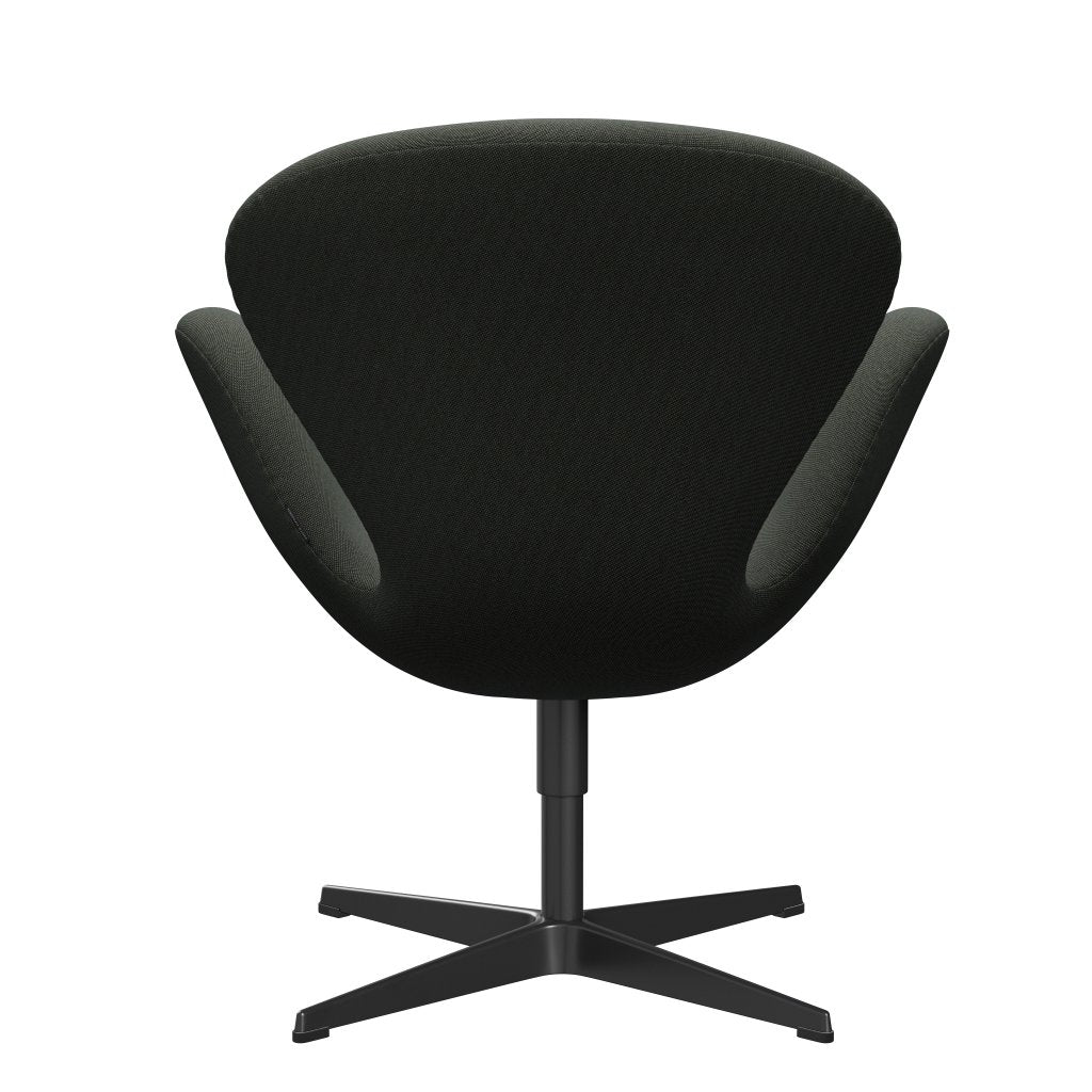 Fritz Hansen Swan Lounge Chair, Black Lacquered/Rime Brown/Moss Green