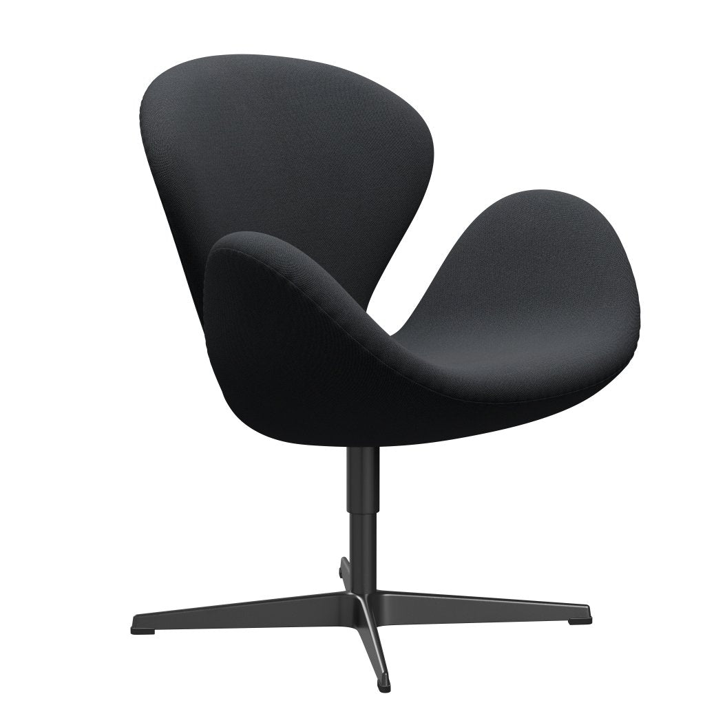 Fritz Hansen Swan Lounge Chair, Black Lacquered/Rims Dark Brown/Grey
