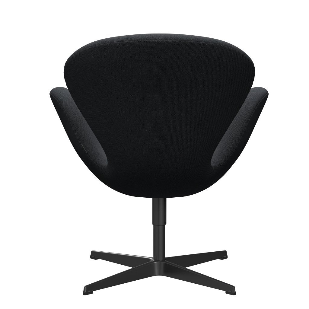 Fritz Hansen Swan Lounge stol, sort lakeret/fælge mørkebrun/grå