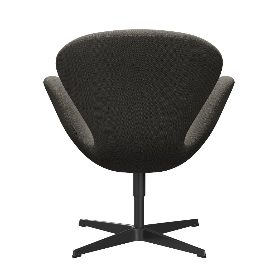 Fritz Hansen Swan Lounge stol, sort lakeret/fælge mørkegrå/beige