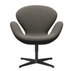 Fritz Hansen Swan Lounge stol, sort lakeret/fælge mørkegrå/beige
