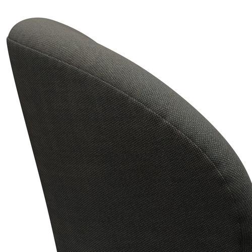 Fritz Hansen Swan Lounge Chair, Black Lacquered/Rime Dark Grey/Khaki