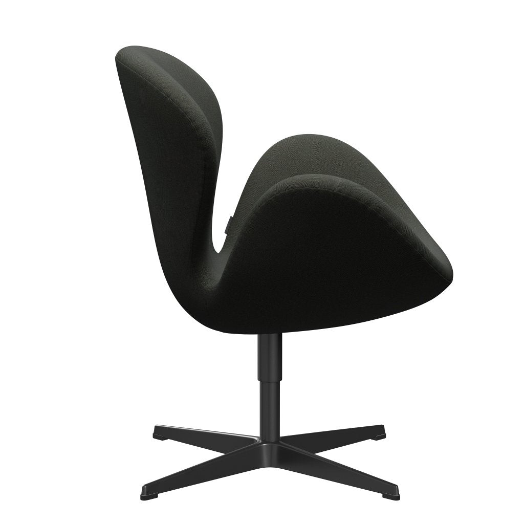 Fritz Hansen Swan Lounge stol, sort lakeret/rim mørkegrå/khaki/blå