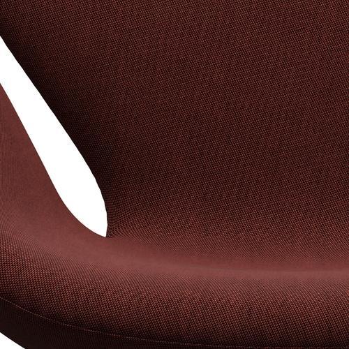 Fritz Hansen Swan Lounge Chair, Black Lacquered/Rims Dark Red/Brown