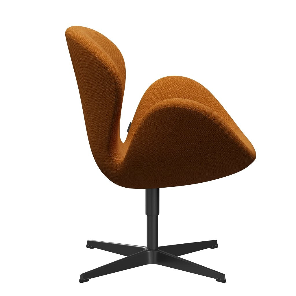 Fritz Hansen Swan Lounge stol, sort lakeret/fælge mørkerød/gul