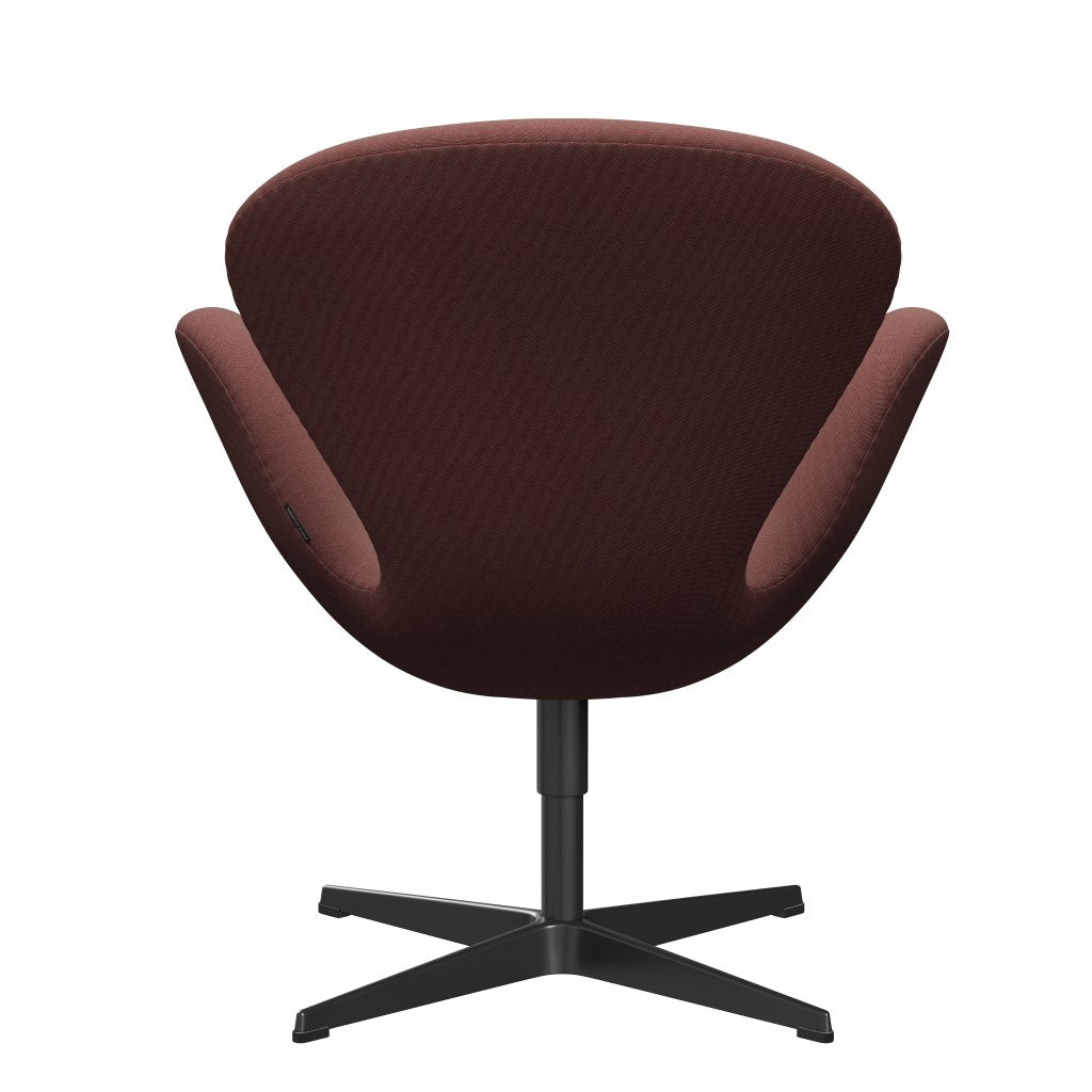 Fritz Hansen Swan Lounge stol, sort lakeret/rime mørkerød/grå
