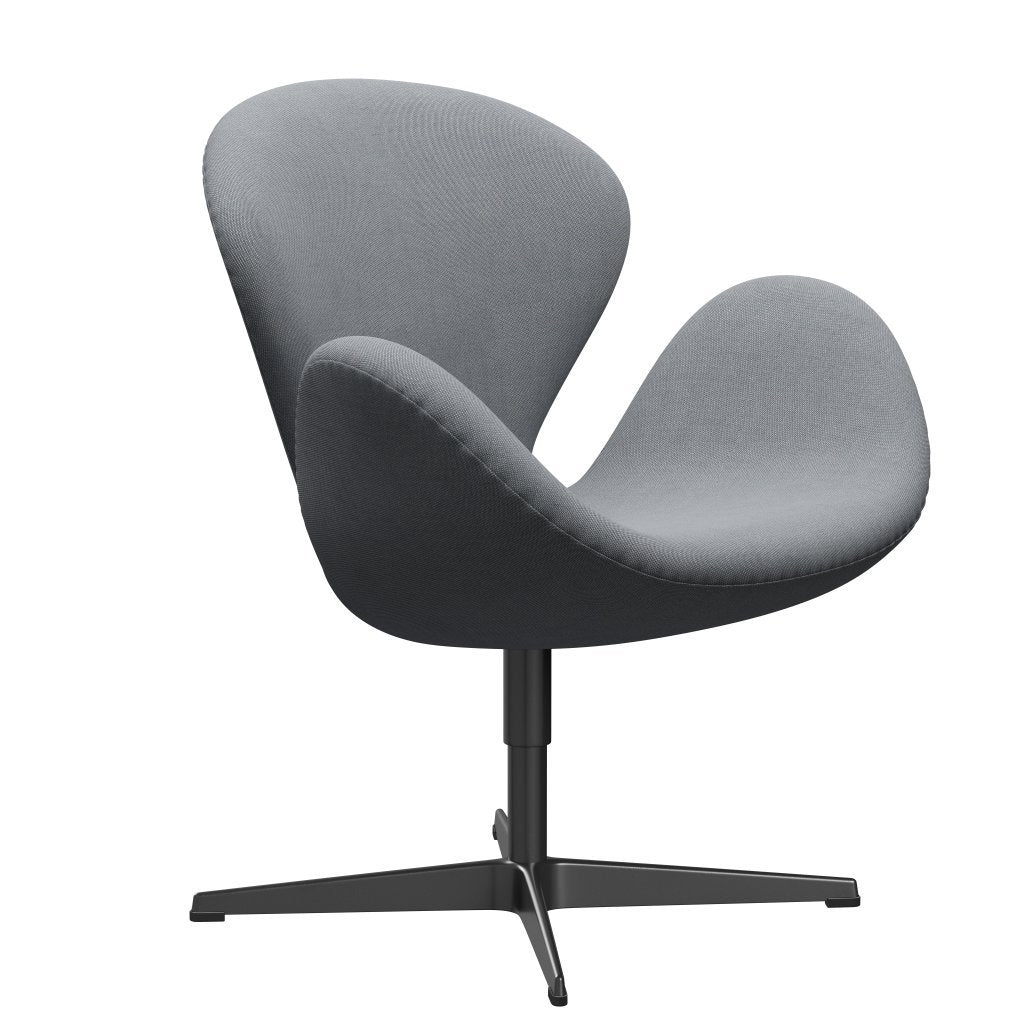 Fritz Hansen Swan Lounge Chair, Black Lacquered/Rims Grey/White
