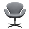 Fritz Hansen Swan Lounge stol, sort lakeret/fælge grå/hvid