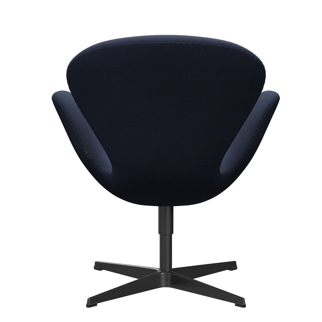 Fritz Hansen Swan Lounge Chair, Black Lacquered/Rime Light Blue/Brown