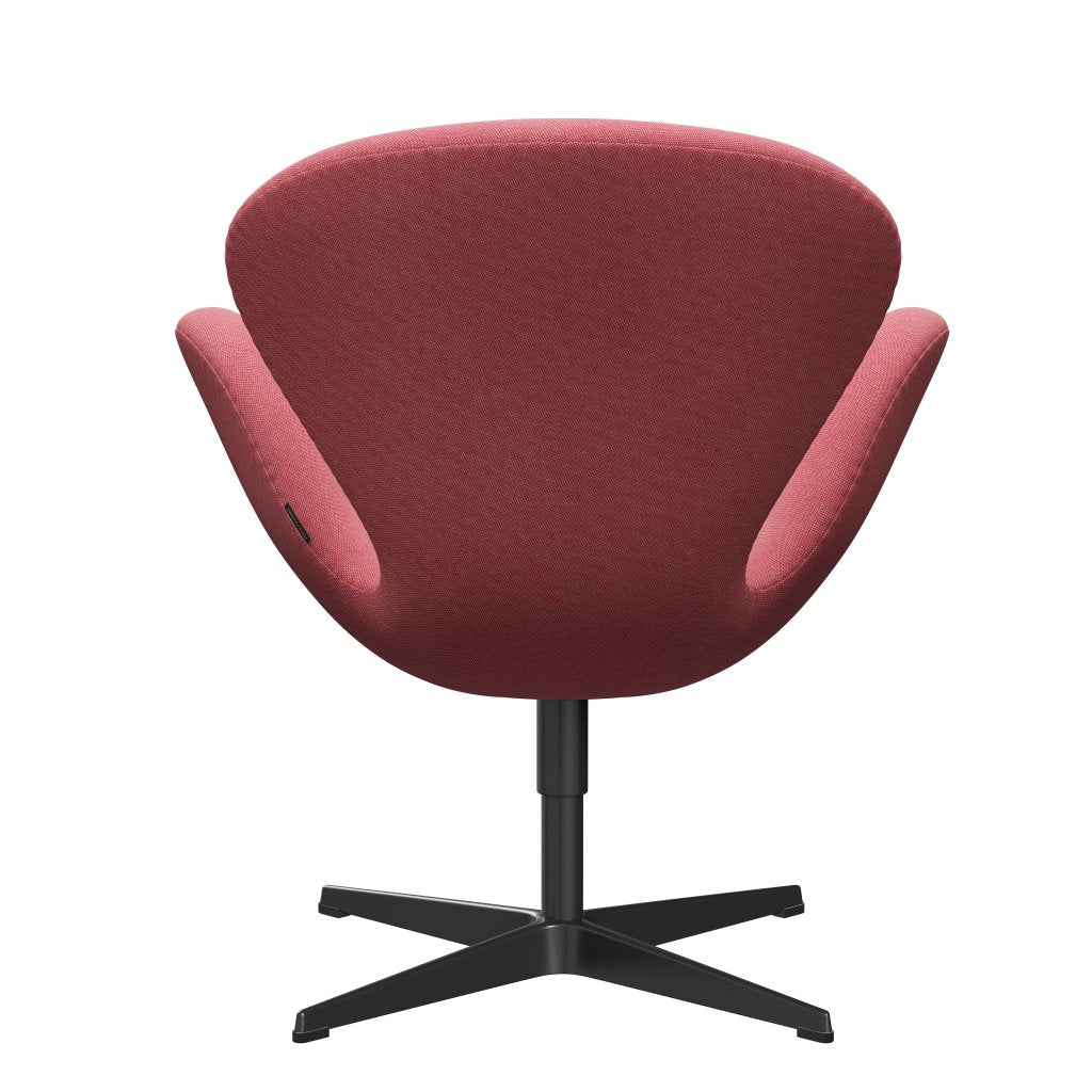 Fritz Hansen Swan Lounge stol, sort lakeret/fælge lys rød/hvid