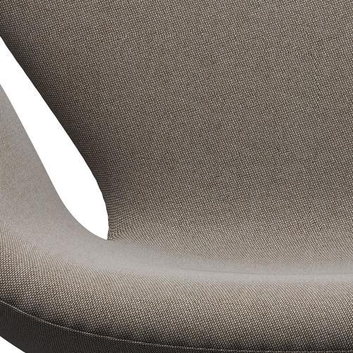 Fritz Hansen Swan Lounge Chair, Black Lacquered/Rime Khaki/White
