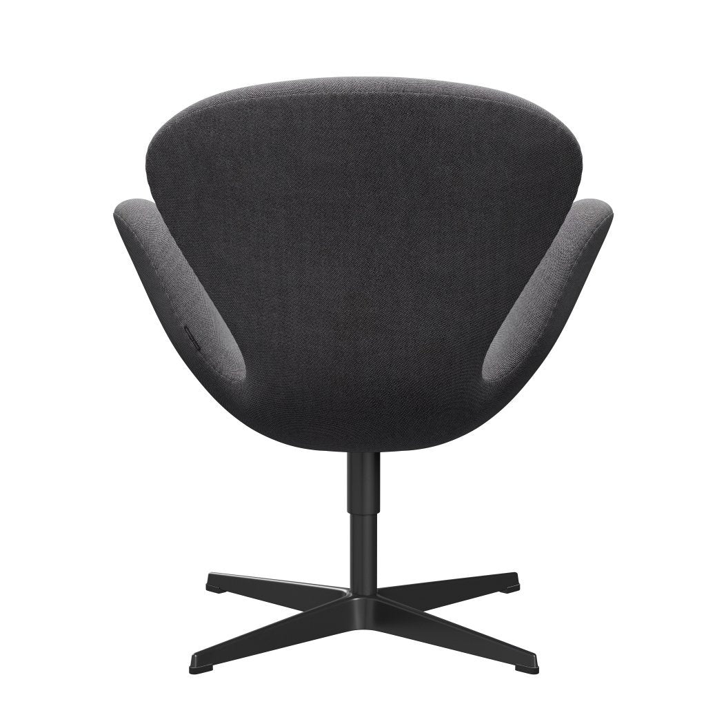 Fritz Hansen Swan Lounge Chair, Black Lacquered/Rime Salt & Pepper
