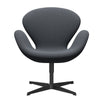 Fritz Hansen Swan Lounge Chair, Black Lacquered/Rime Black/Grey