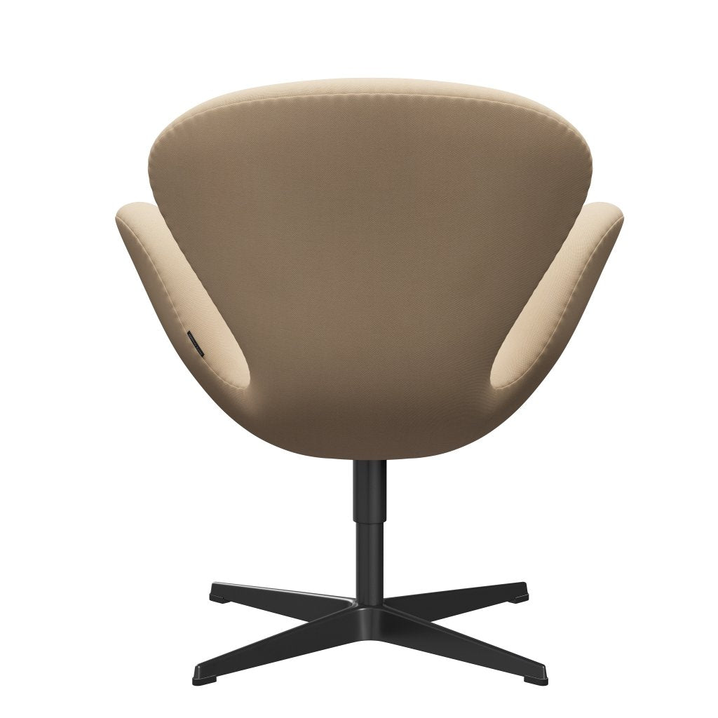 Fritz Hansen Swan Lounge Chair, Black Lacquered/Rime Wool White