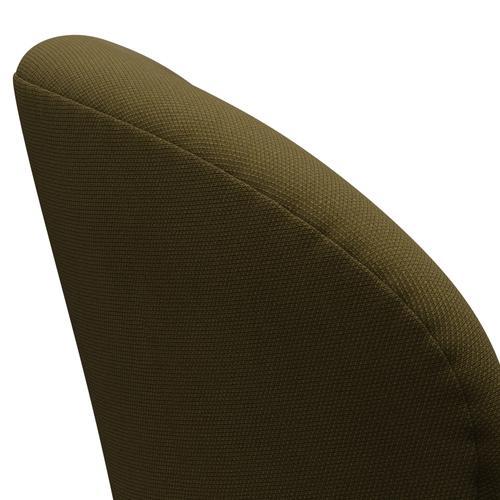 Fritz Hansen Swan Lounge Chair, Black Lacquered/Steelcut Army Green