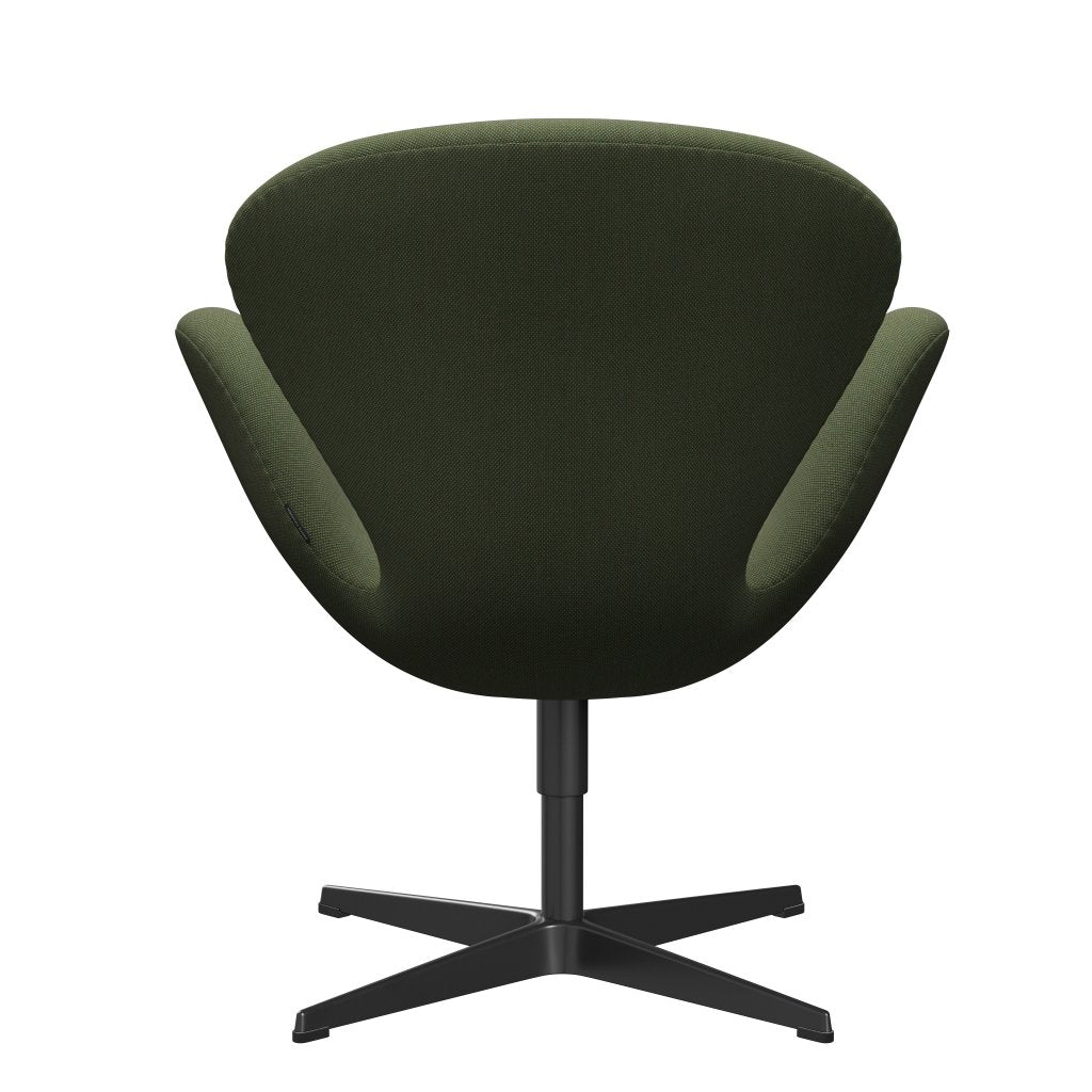 Fritz Hansen Swan Lounge Chair, Black Lacquered/Steelcut Trio Soft Green