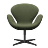 Fritz Hansen Swan Lounge stol, sort lakeret/stålcut trio blød grøn
