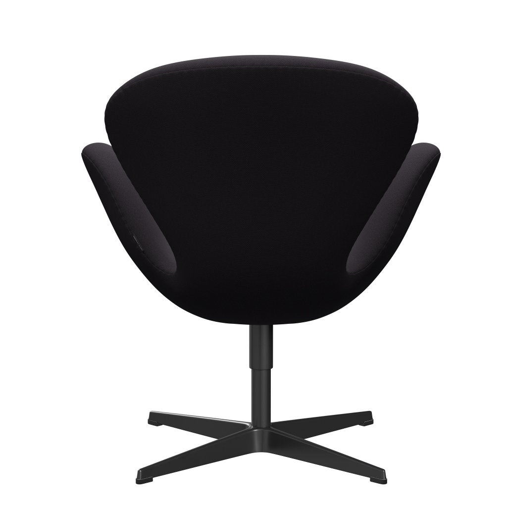 Fritz Hansen Swan Lounge Chair, Black Lacquered/Steelcut Violet Dark