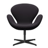 Fritz Hansen Swan Lounge stol, sort lakeret/stålcut violet mørk