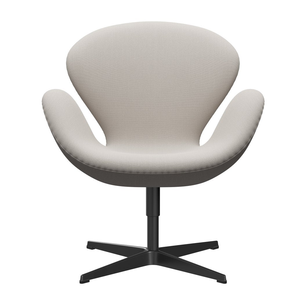 Fritz Hansen Swan Lounge stol, sort lakeret/stålcut uld hvid