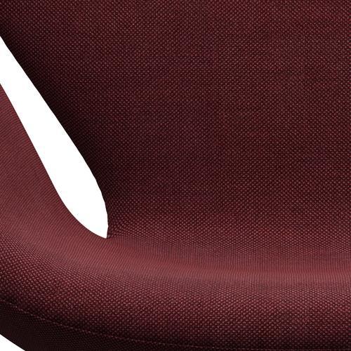 Fritz Hansen Swan Lounge Chair, Black Lacquered/Sunniva Burgundy