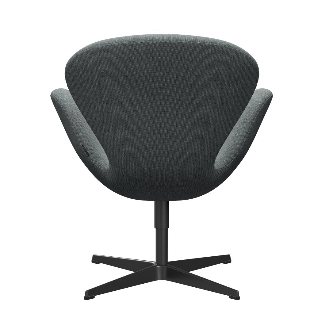 Fritz Hansen Swan Lounge Chair, Black Lacquered/Sunniva Grey/Pale Green