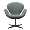 Fritz Hansen Swan Lounge stol, sort lakeret/sunniva grå/lysegrøn