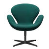 Fritz Hansen Swan Lounge stol, sort lakeret/sunniva grøn