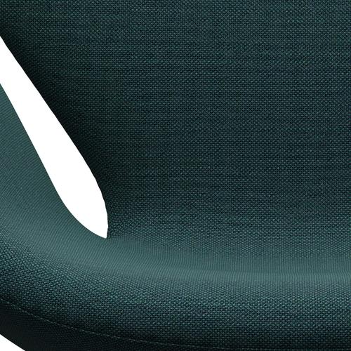 Fritz Hansen Swan Lounge Chair, Black Lacquered/Sunniva Green/Grey