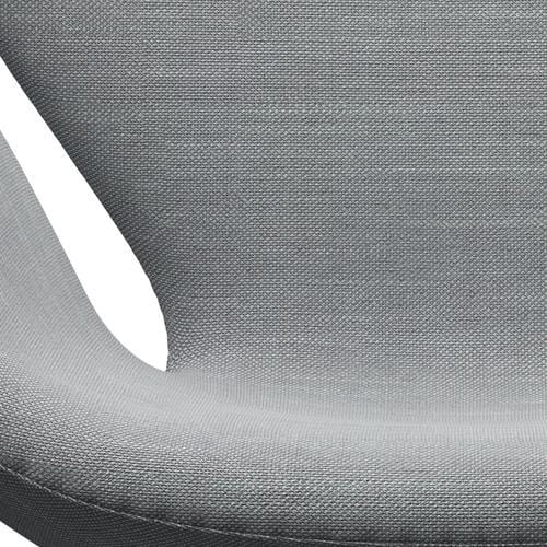 Fritz Hansen Swan Lounge Chair, Black Lacquered/Sunniva Light Grey/Light Blue