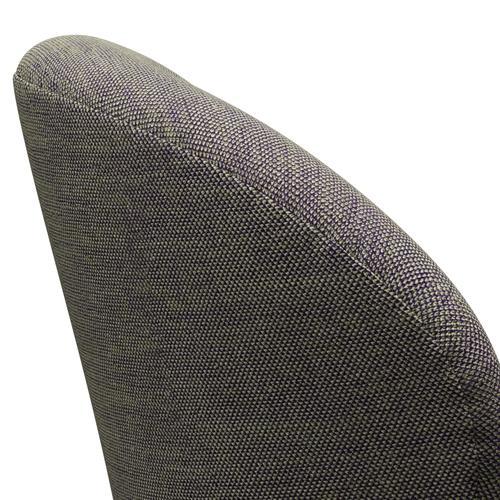 Fritz Hansen Swan Lounge Chair, Black Lacquered/Sunniva Light Green/Violet