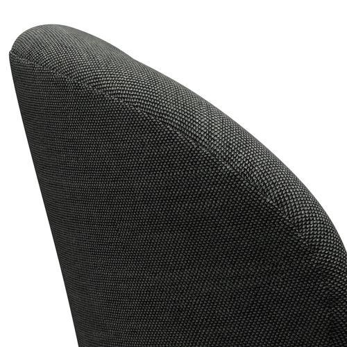 Fritz Hansen Svan lænestol, sort lakeret/sunniva lysegrå/mørkegrå
