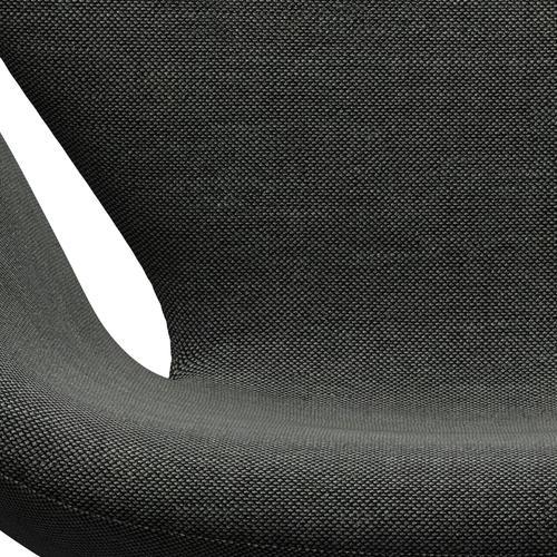 Fritz Hansen Svan lænestol, sort lakeret/sunniva lysegrå/mørkegrå
