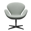 Fritz Hansen Swan Lounge Chair, Black Lacquered/Sunniva Mint Green