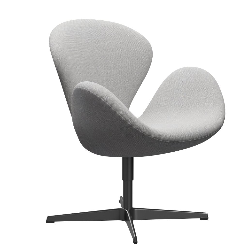 Fritz Hansen Swan Lounge Chair, Black Lacquered/Sunniva Natural/Light Grey