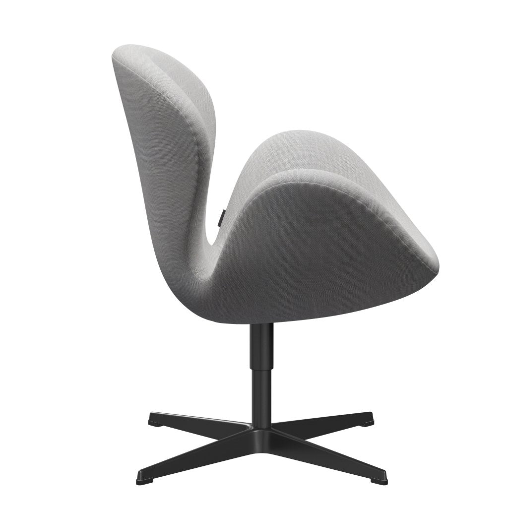 Fritz Hansen Swan Lounge Chair, Black Lacquered/Sunniva Natural/Light Grey