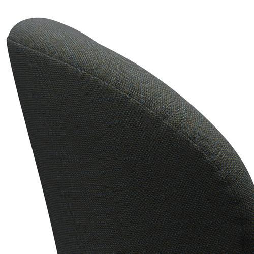 Fritz Hansen Swan Lounge Chair, Black Lacquered/Sunniva Navy/Olive